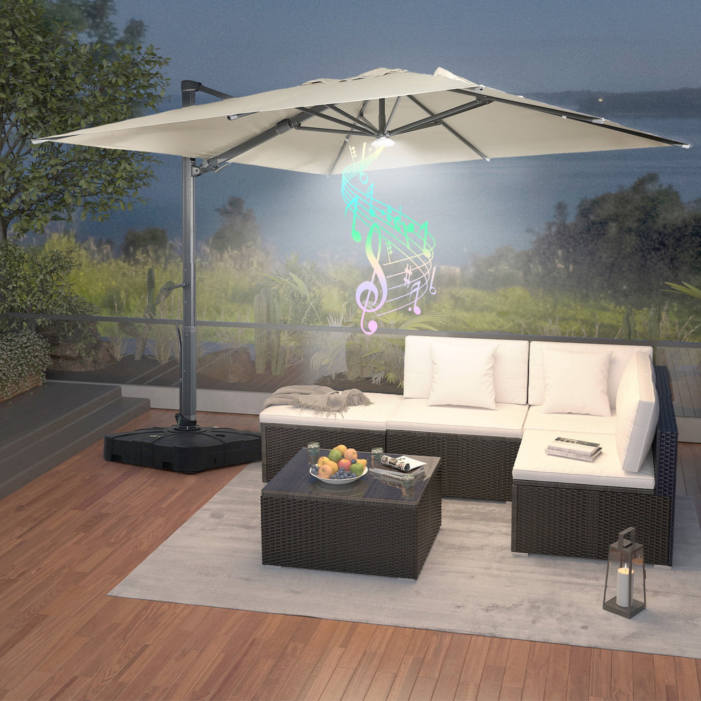 Mondawe 10x10ft Patio Umbrella Outdoor Square Large Cantilever Windproof Offset and Heavy Duty Sun Umbrella for Garden Deck Pool, Red