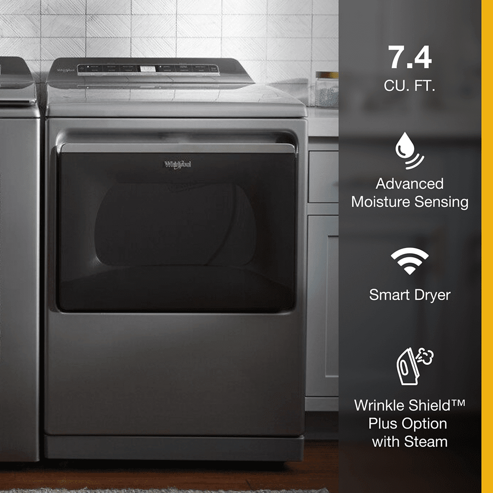 Whirlpool 7.4 cu ft Chrome Shadow Electric Top Load Clothes Dryer
