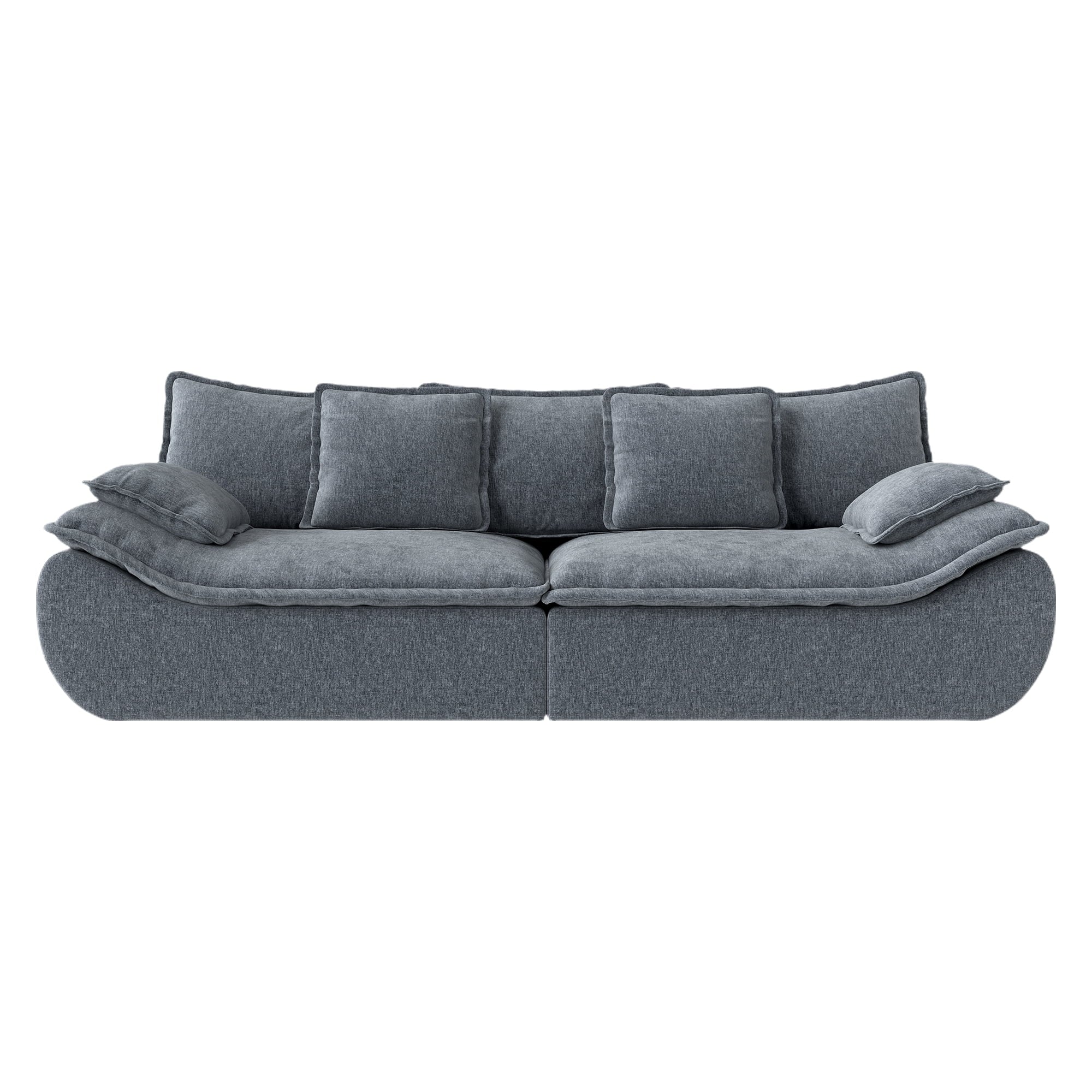 2-Seater Modular Sectional Sofa, Comfy Loveseat with Throw, Deep Seat Memory Foam Small Couches for Small Space, Living Room Apartment, Dark Grey
