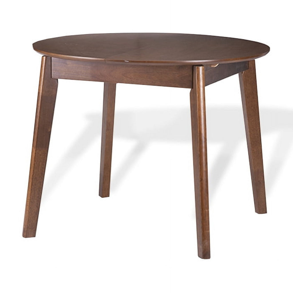 Dining Room Set of 4 Yumiko Chairs and Extendable Round Dining Table Kitchen Modern Solid Wood Medium Brown