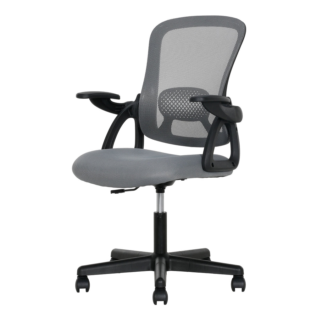 (3 pack) Mainstays Ergonomic Mesh Back Office Chair with Flip Up Arms for Adults, Black Fabric, 275lb