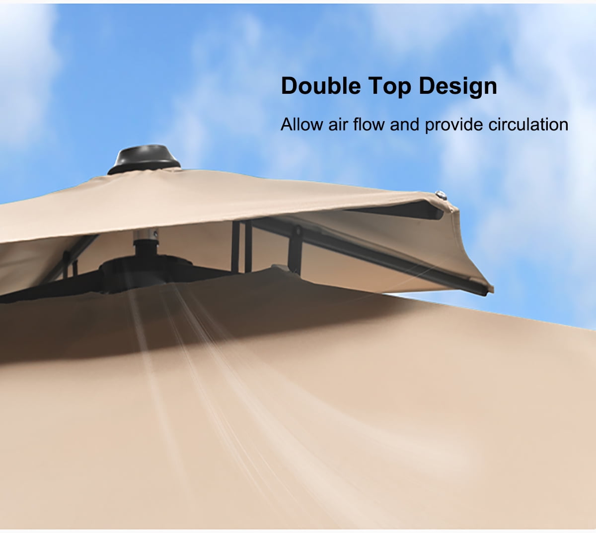 PURPLE LEAF Cantilever Umbrellas 12FT Square Large Patio Umbrella Offset Umbrella with 360°Rotation Tilting And Hanging Double Top, Grey