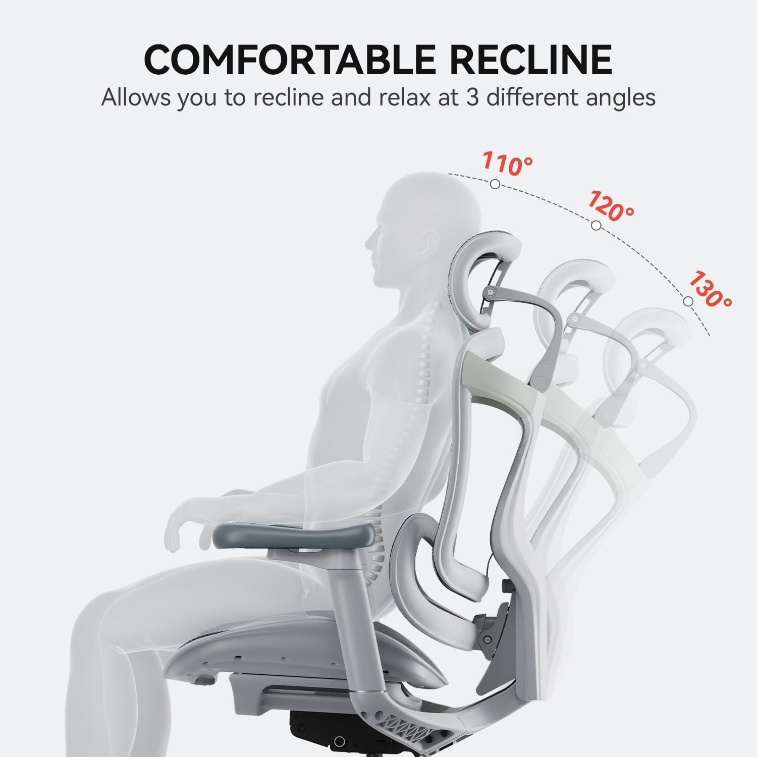 Sihoo Doro C300 Ergonomic Office Chair with Headrest, Lumbar Support, Adjustable Backrest, 3D Armrests, Breathable Mesh, Height & Tilt Adjustment - Black