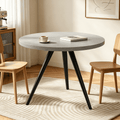 34.8 Round Dining Table for 4 People, Modern Circle Kitchen Table with Metal Legs for Kitchen, Dining Room, Apartment,Gray