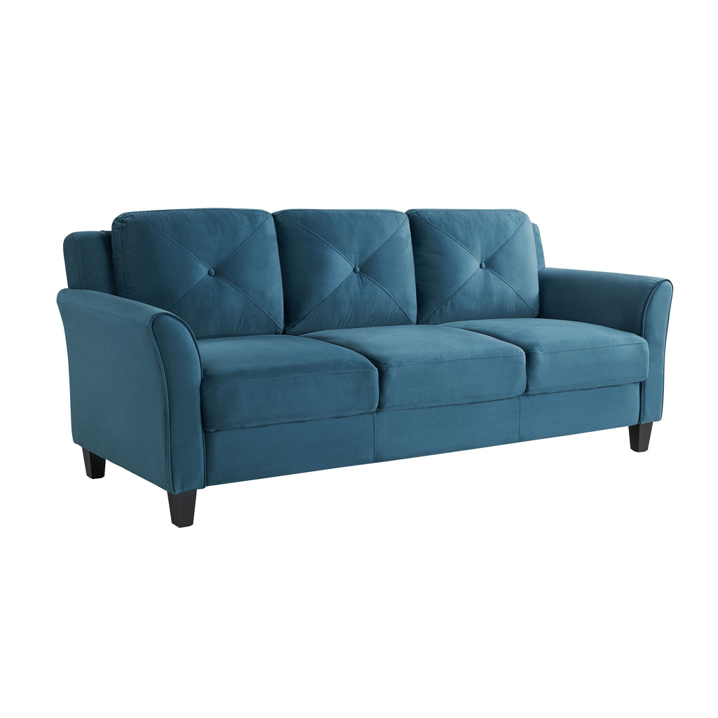 Lifestyle Solutions Taryn Curved Arms Sofa, Black Fabric