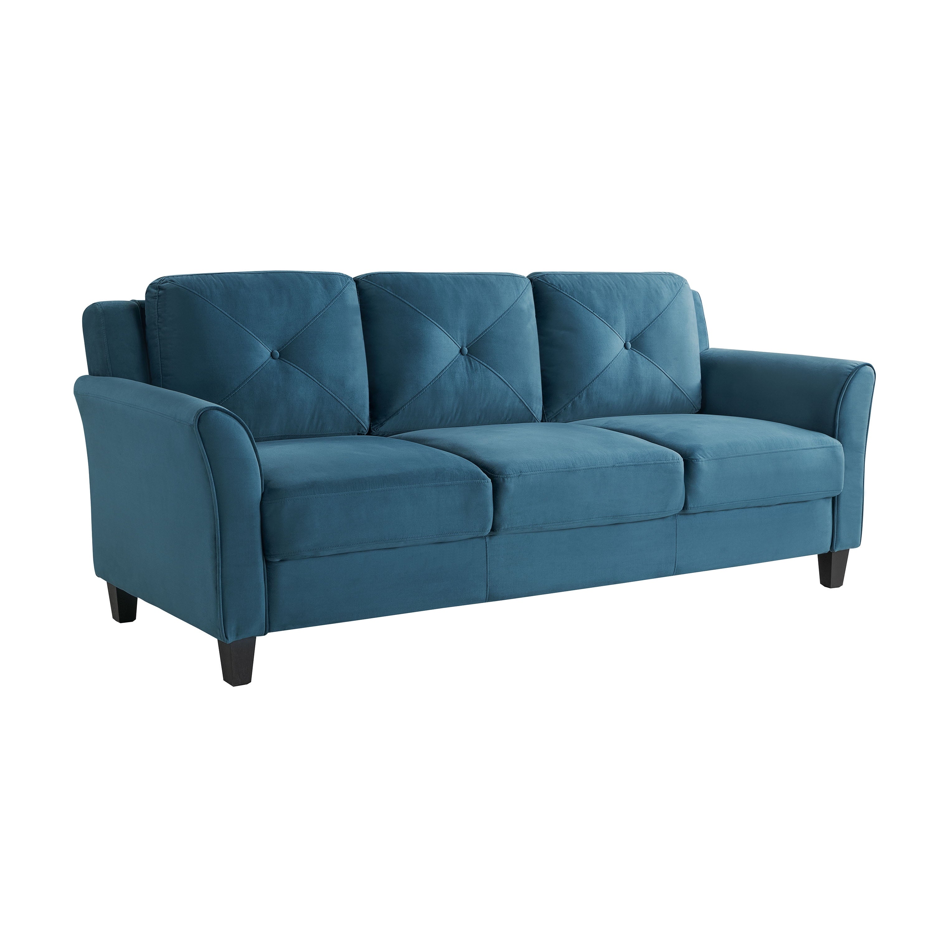 Lifestyle Solutions Taryn Curved Arms Sofa, Black Fabric