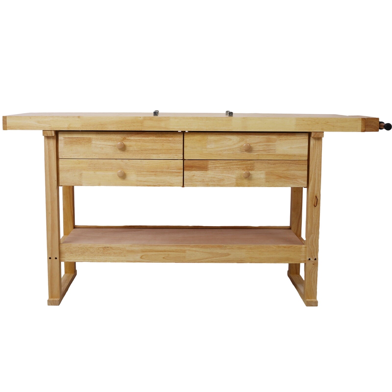 55-Inch Wood Workbench - Wooden Workbench for Garage Workshop and Home,