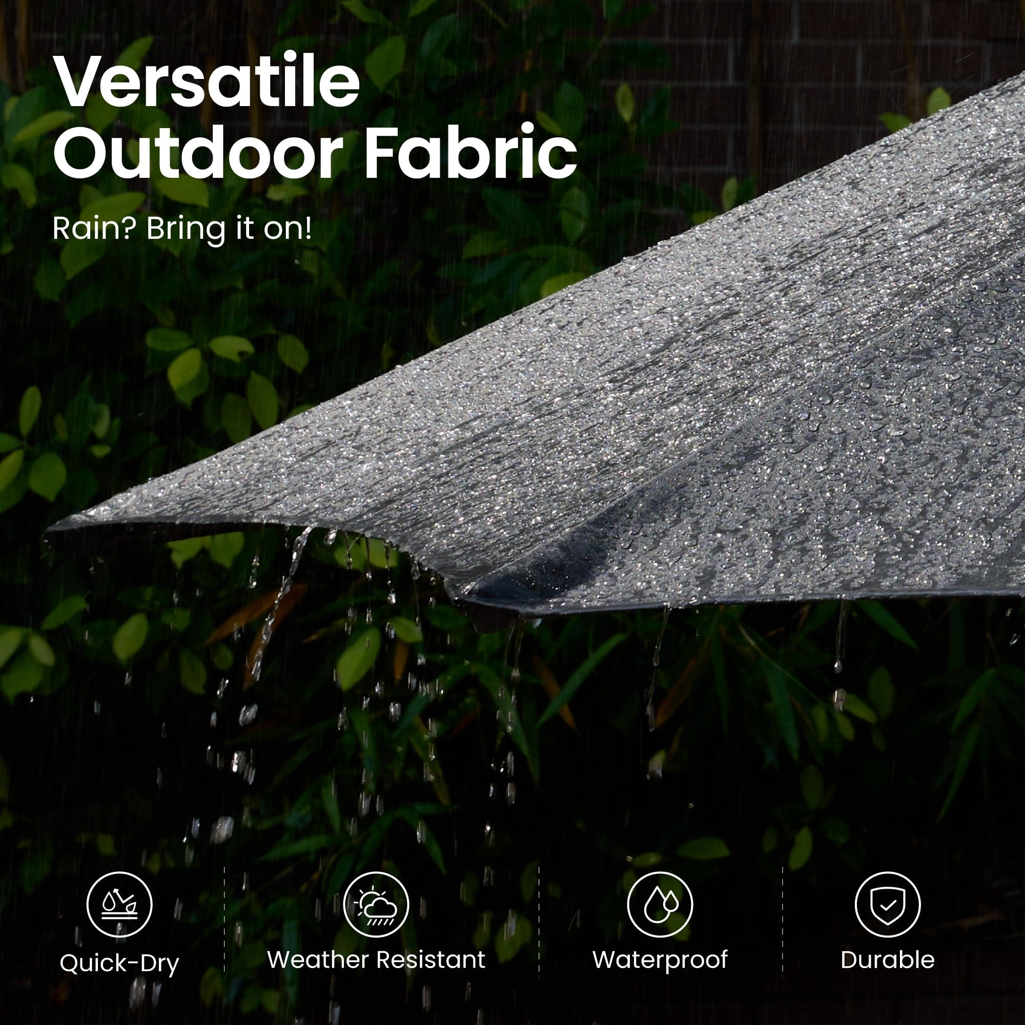 Ovios 15ft Solar LED Patio Umbrellas Double-Sided Outdoor Umbrella 36 LED Lights Large Poolside Umbrella with Base for Outside, Market, Backyard, Dark Grey