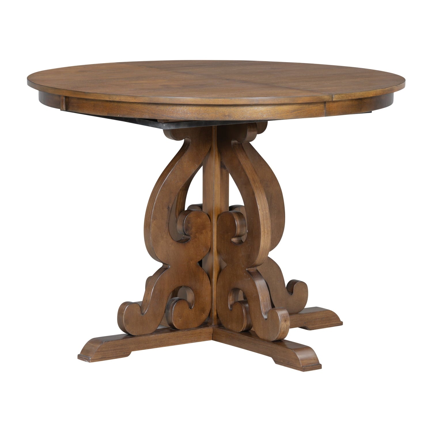 Harper & Bright Designs Farmhouse 5 Piece Kitchen Dining Table Set for 4, Solid Wood Extendable Round Dining Table Set and 4 Upholstered Chairs, Retro Dining Set for Kitchen, Natural Wood Wash