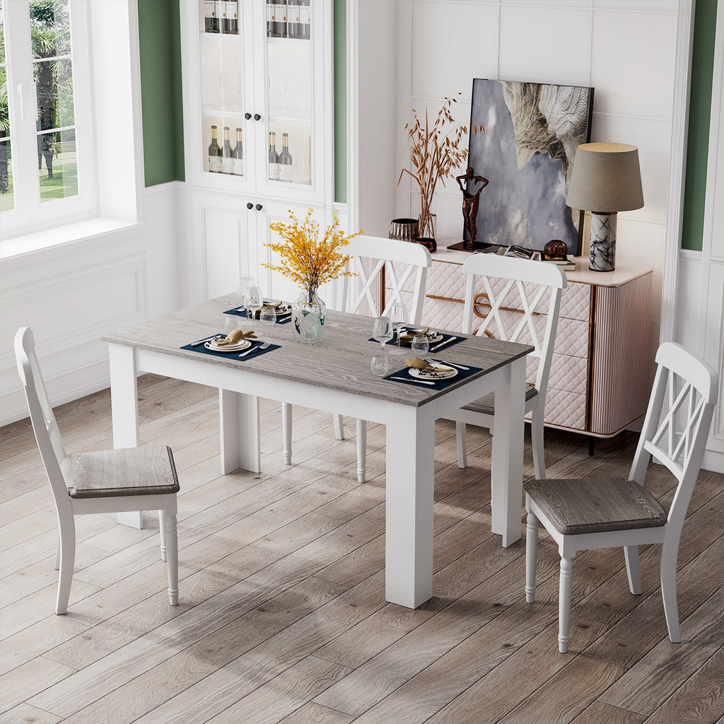 Costway Dining Table 47 Inch Kitchen Dining Table Rectangular for Small Space Dark Gray