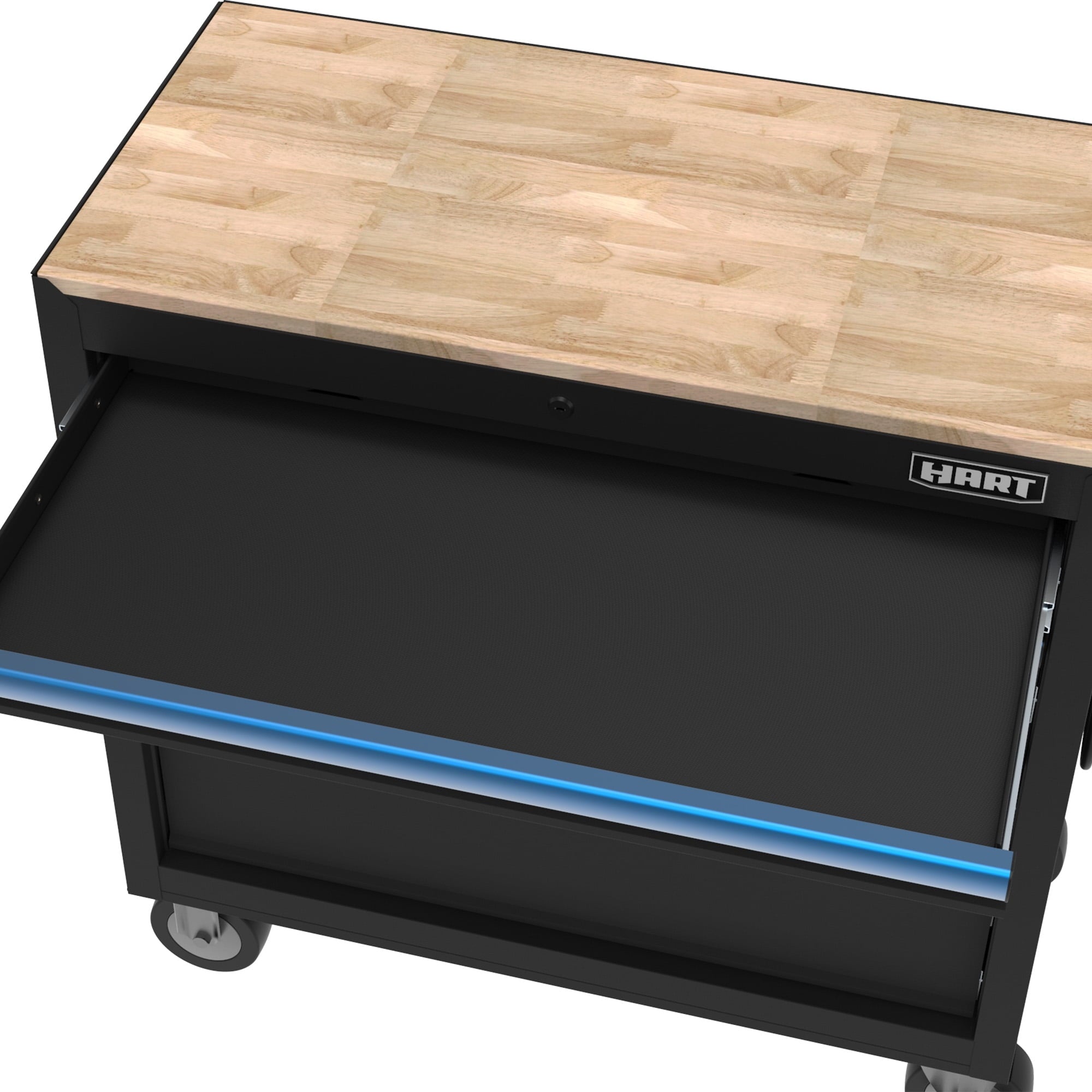 HART 36-Inch 5-Drawer Mobile Tool Chest Workbench with Wood Top, Rolling Garage Storage