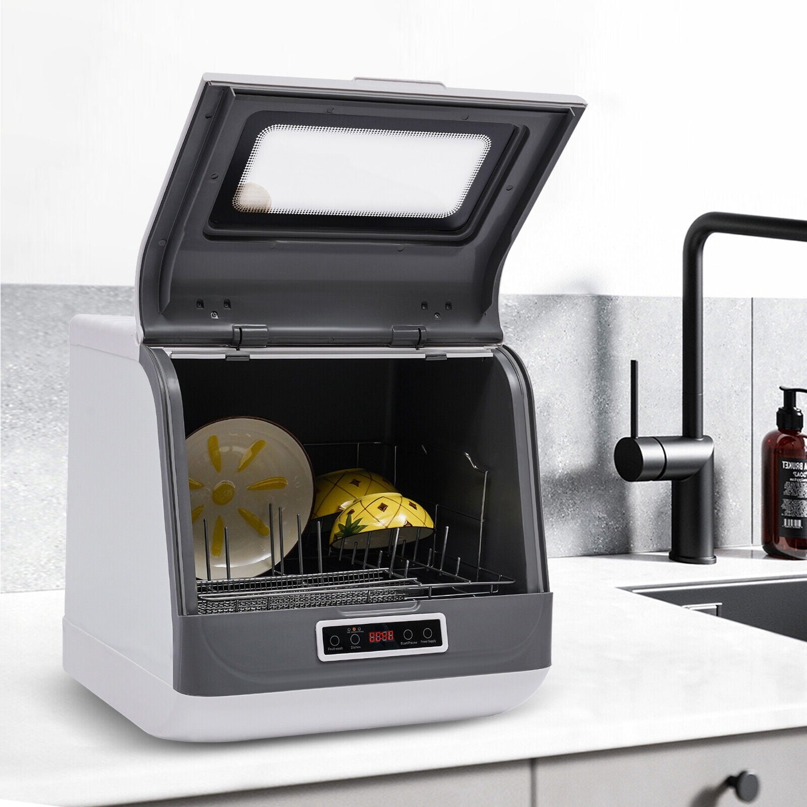 Countertop Dishwasher, Portable Countertop Dishwasher, Mini Dishwasher for Small Households, Apartments, Boats, and Campers/ RVS with Limited Space