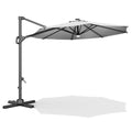 360° Rotating Cantilever Patio Umbrella – Heavy-Duty Waterproof Oxford Canopy, Adjustable Tilt, Rust-Proof Aluminum Frame, Easy Crank, Cross Base – Large Sun Shade for Garden, Poolside, Patio – Grey