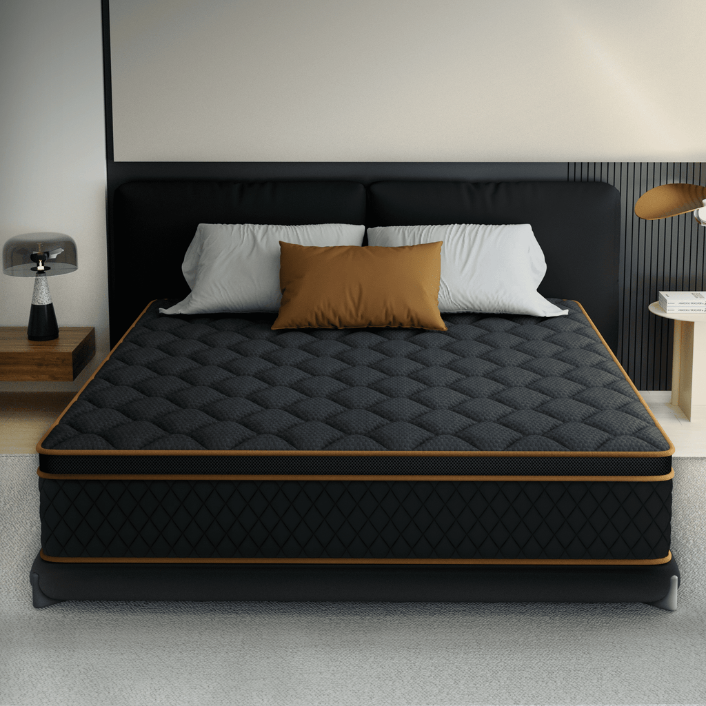 Mronae 12 Full Mattress,Black Cooling Gel Memory & Spring Hybrid Medium Comfort Full Size Mattress in a Box,Audlt,CertiPUR-US