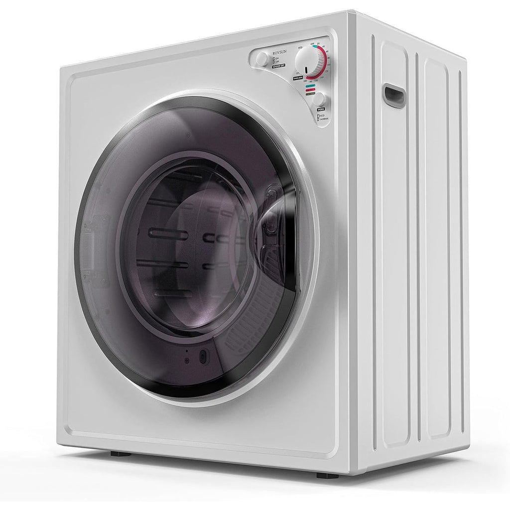 2.6 Cu.Ft White Compact Portable Laundry Dryer, 110V Electric Clothes Dryer with Stainless Steel Tub & Control Knob, Small Portable Dryer Machine for Apartment Dorm RV Indoor Use