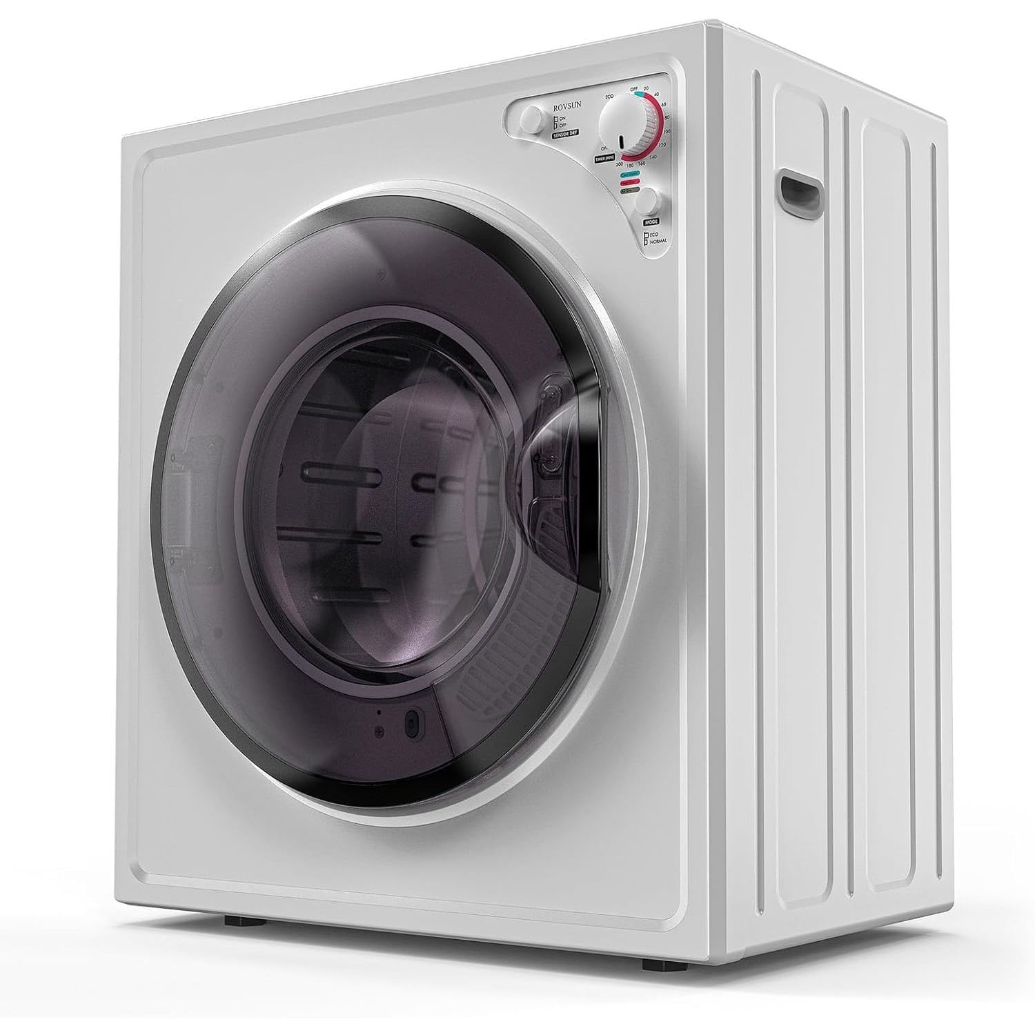 2.6 Cu.Ft White Compact Portable Laundry Dryer, 110V Electric Clothes Dryer with Stainless Steel Tub & Control Knob, Small Portable Dryer Machine for Apartment Dorm RV Indoor Use