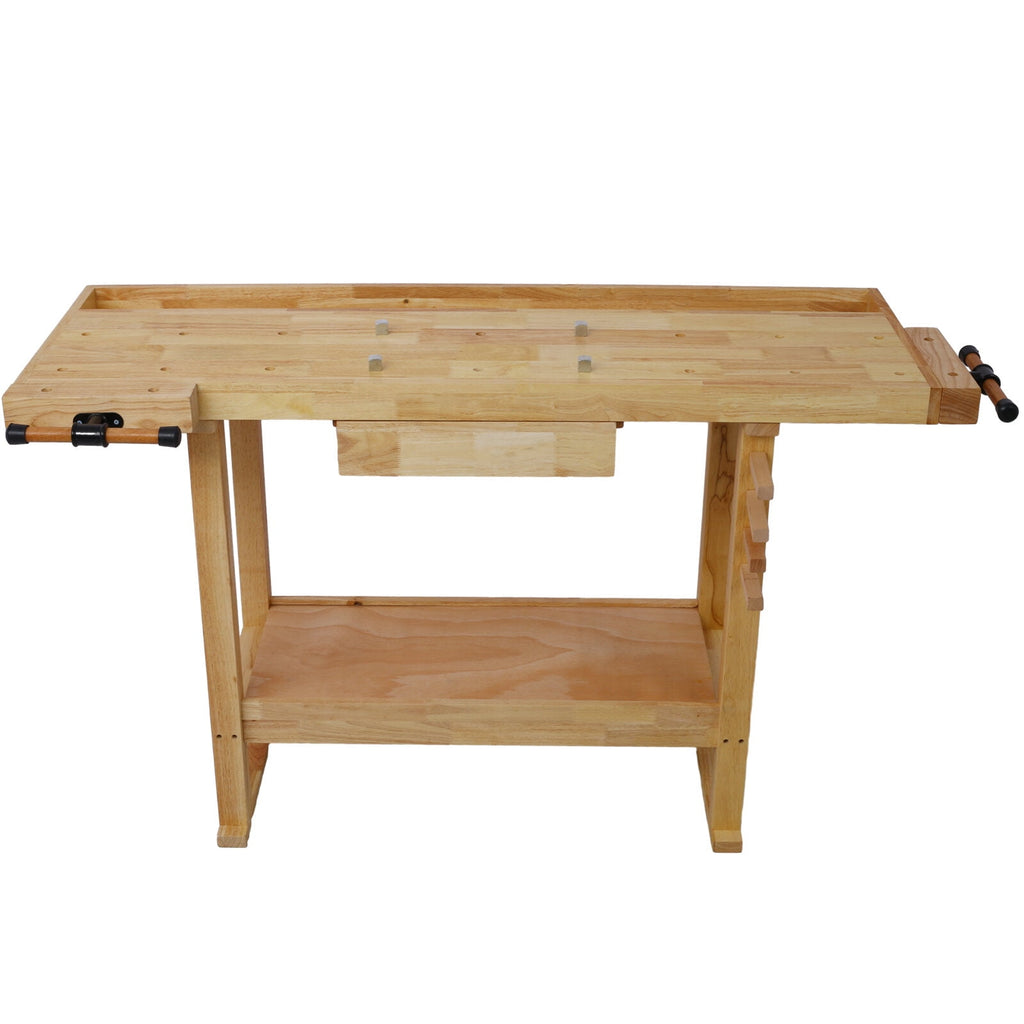 55-Inch Wood Workbench - Wooden Workbench for Garage Workshop and Home,