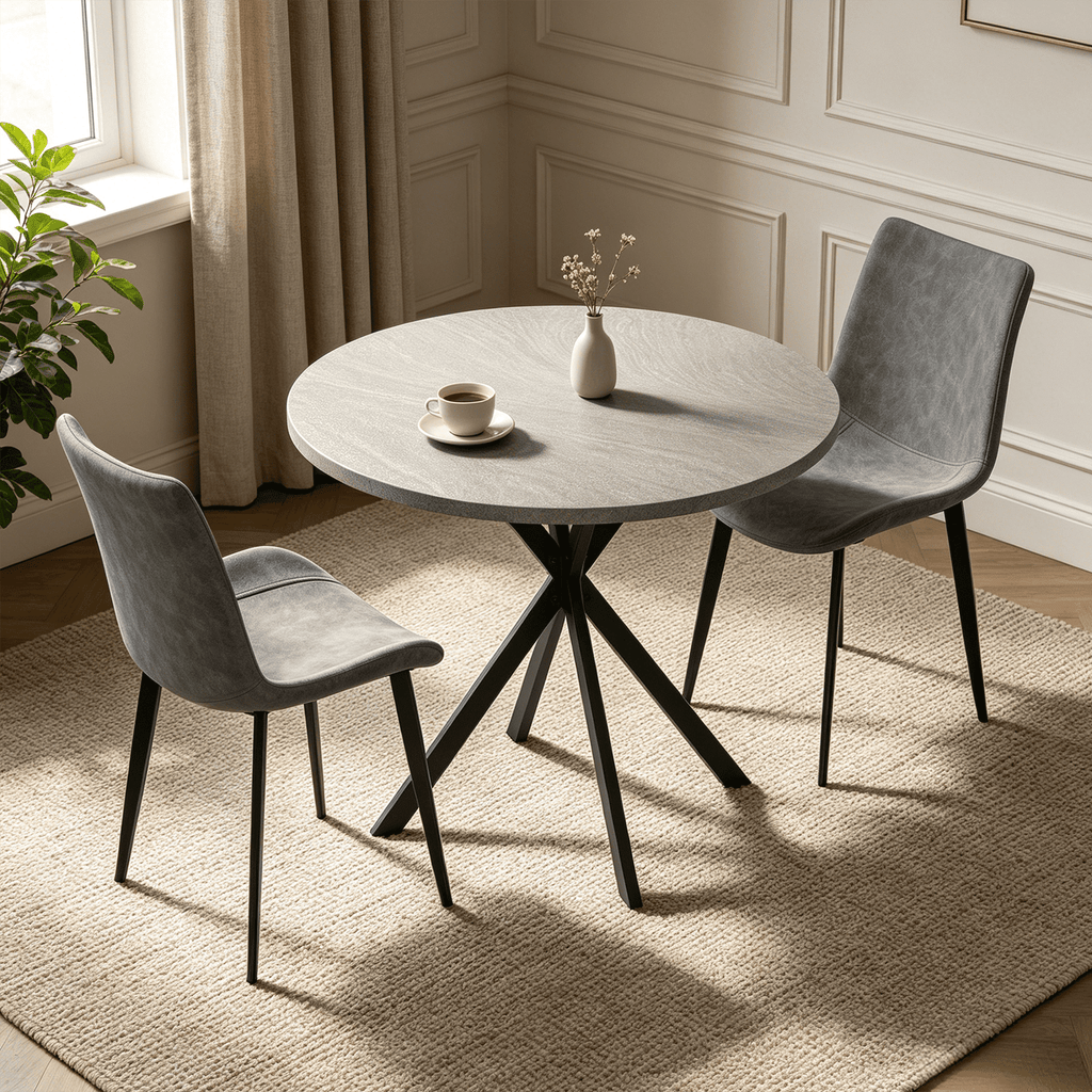 Small Round Dining Table for 2-4 People, 31.7 Modern Round Kitchen Table, Space-Saving Table for Living Dining Room, Coffee ,Apartment