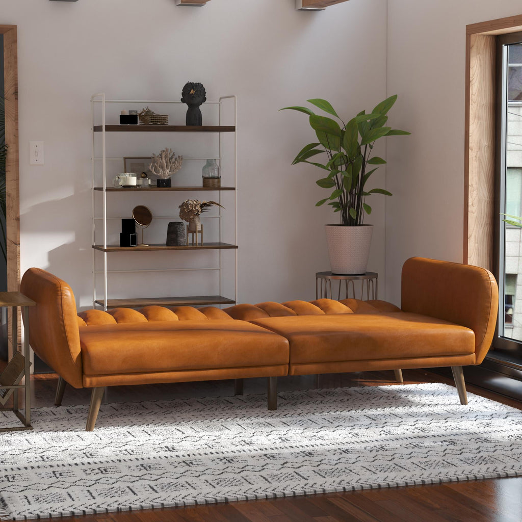 Novogratz Brittany Futon, Blue Linen