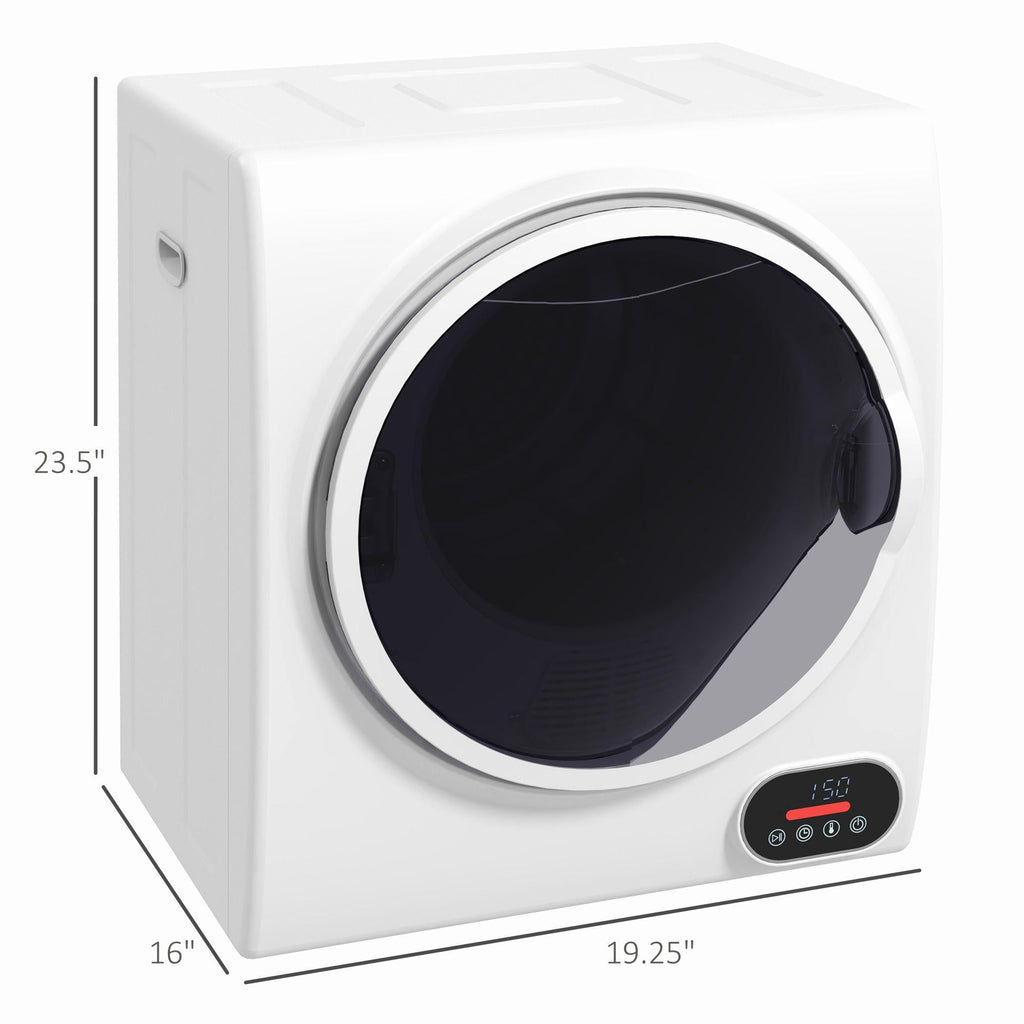 Portable Electric Clothes Dryer 1.5 cu ft Compact Laundry Dryer 850W for Apartments White