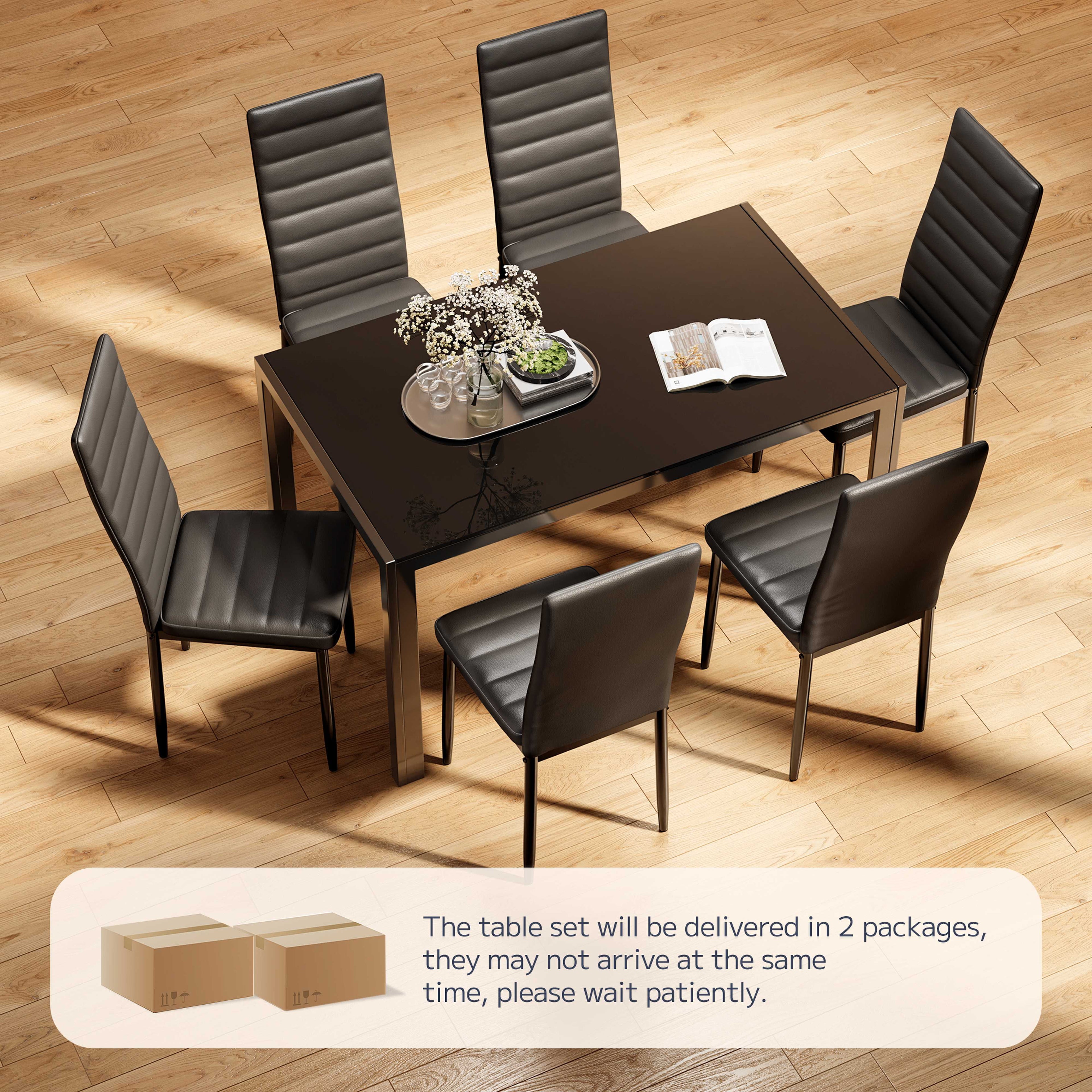Asofer 5-Piece Dining Table Set for 4, Mid-Century Modern Solid Wood  Kitchen Table and 4 Upholstered Chairs, Small Space Rubberwood Dinette Set for Apartment, Walnut