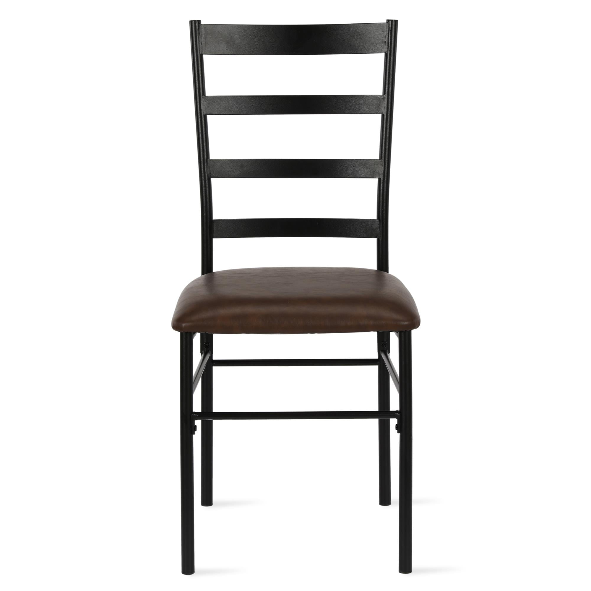 Mainstays 5-Piece Wood & Metal Dining Room Set, Seats 4, Canyon Walnut & Black
