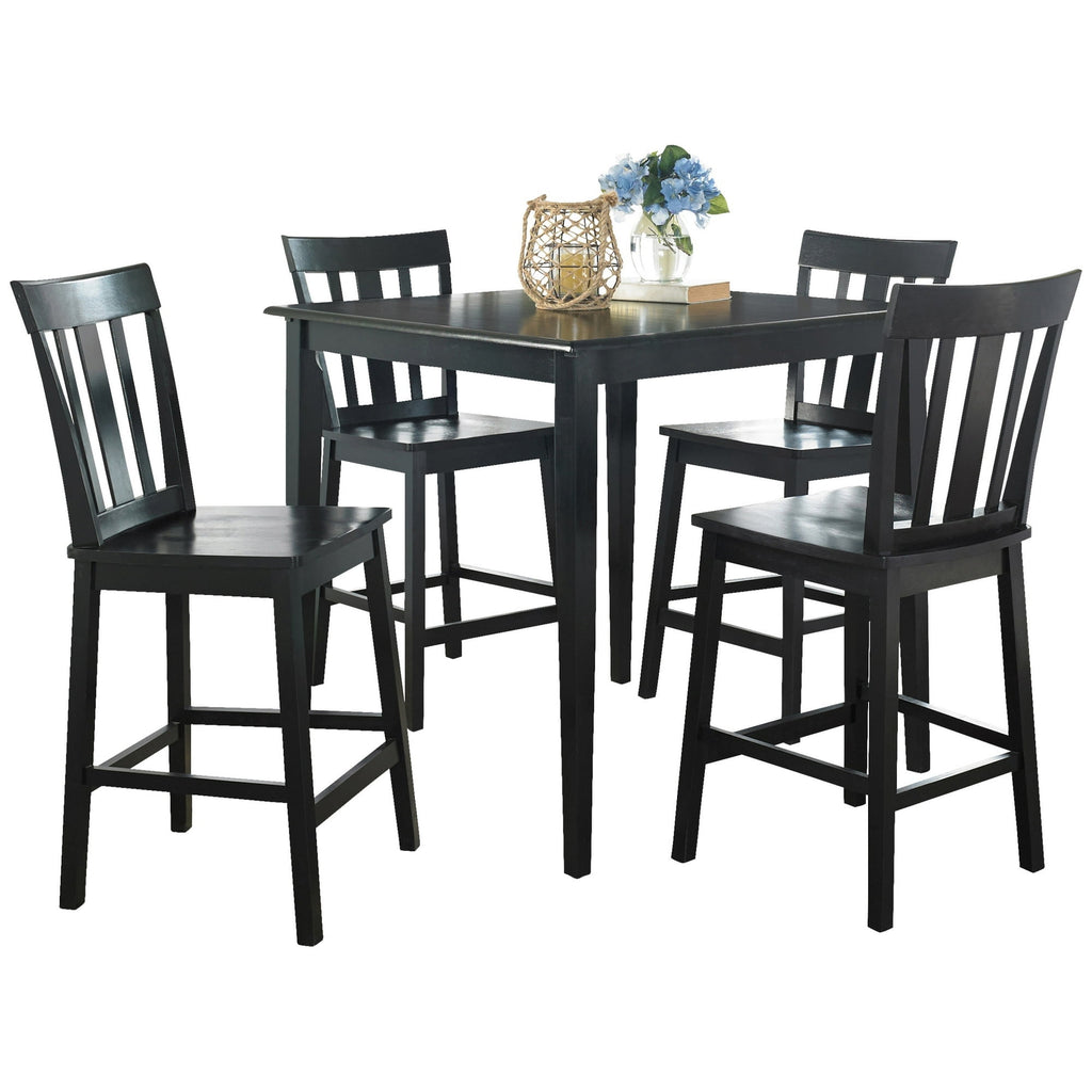 Mainstays 5 Piece Mission Counter Height Dining Set, Solid Wood, Cherry Color for Indoor