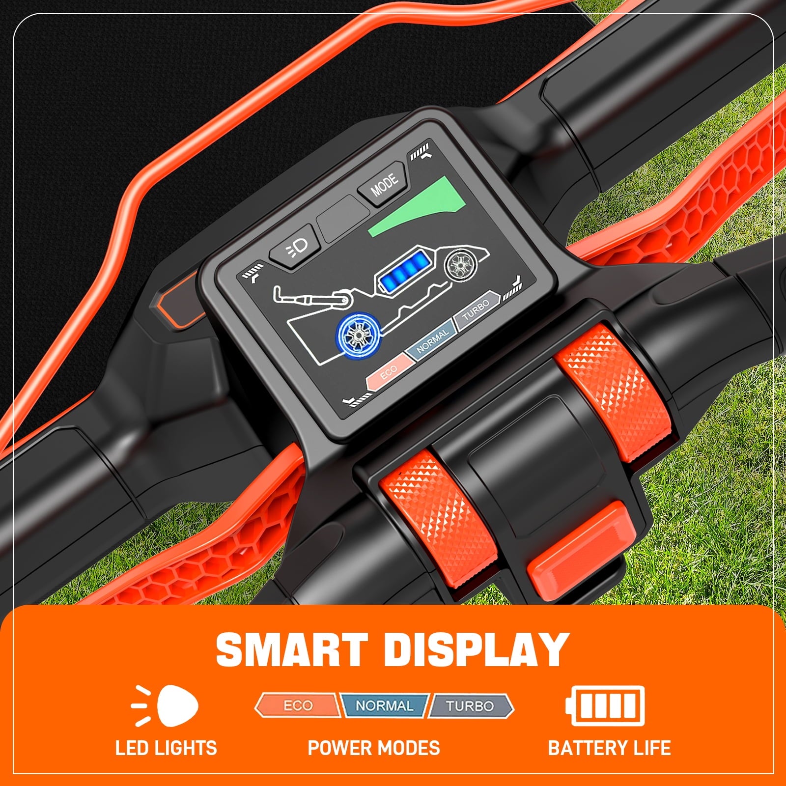 SENIX X6 60V 21 Self Propelled Lawn Mower , 8Ah Battery & Rapid 8A Charger, 3-in-1 Brushless, Smart LED Display, 7-Height Adjustment, 3-Mode, Variable Speed Push Mower