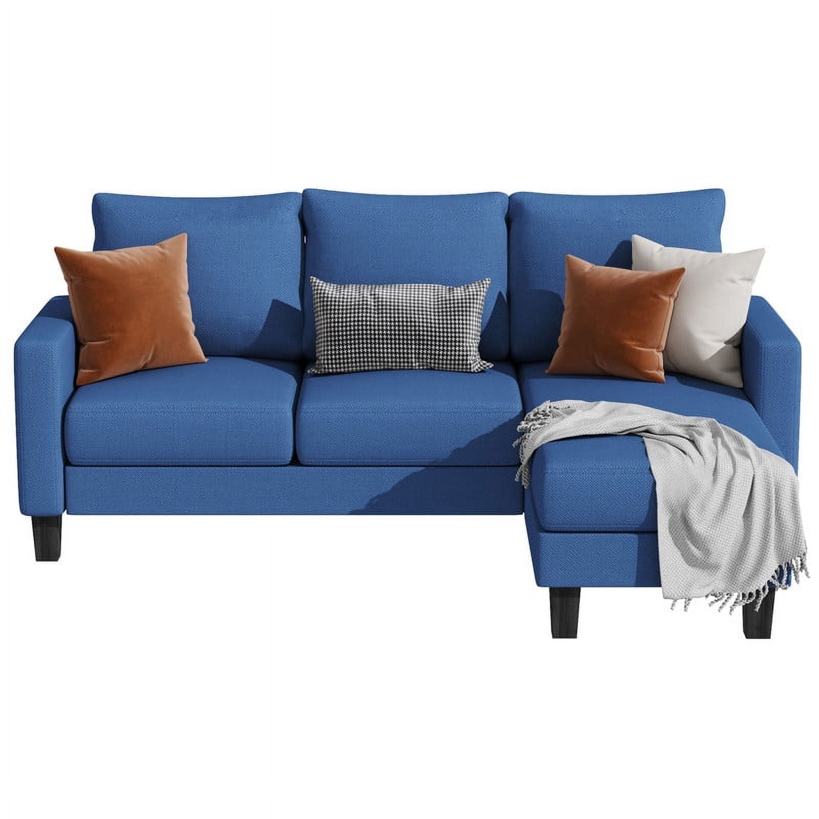 Homall Convertible Sectional Sofa Couch, Modern Linen Fabric L-Shaped Couch 3-Seat Sofa Sectional with Reversible Chaise for Small Living Room, Apartment and Small Space, Light Gray