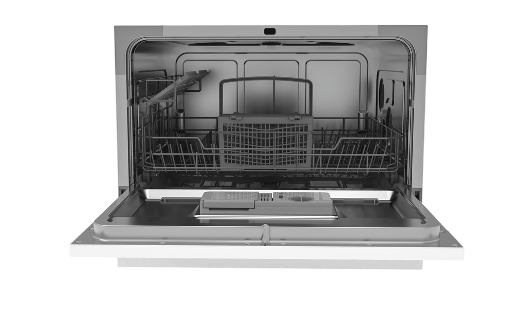 Hamilton Beach 6 Place Setting Countertop Dishwasher, Compact Portable Dishwasher for Kitchen, Apartment, RV, Dorm, White