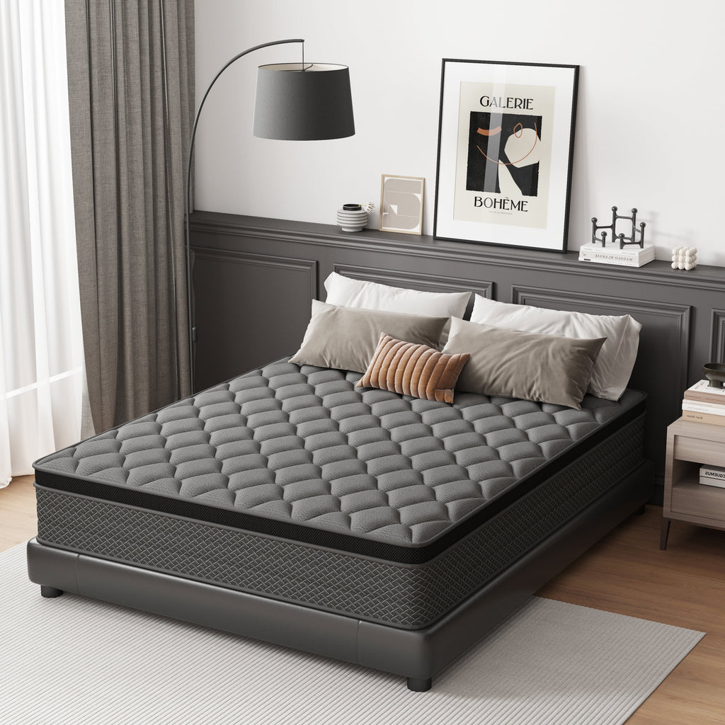 Mocangtu 14 Full Hybrid Mattress in a Box, Gel Memory Foam with Individually Wrapped Pocket Coils, Medium Firm, Pressure Relief, Cooling Sleep Support