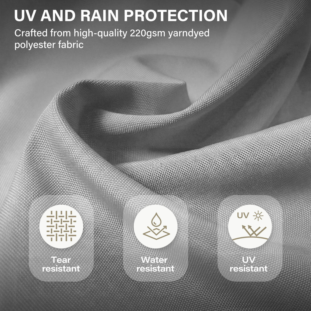 LAUSAINT HOME 10 Feet Patio Umbrella, Outdoor Large Cantilever Round Windproof Patio Offset Umbrella with 360° Rotation for Backyard, Gray