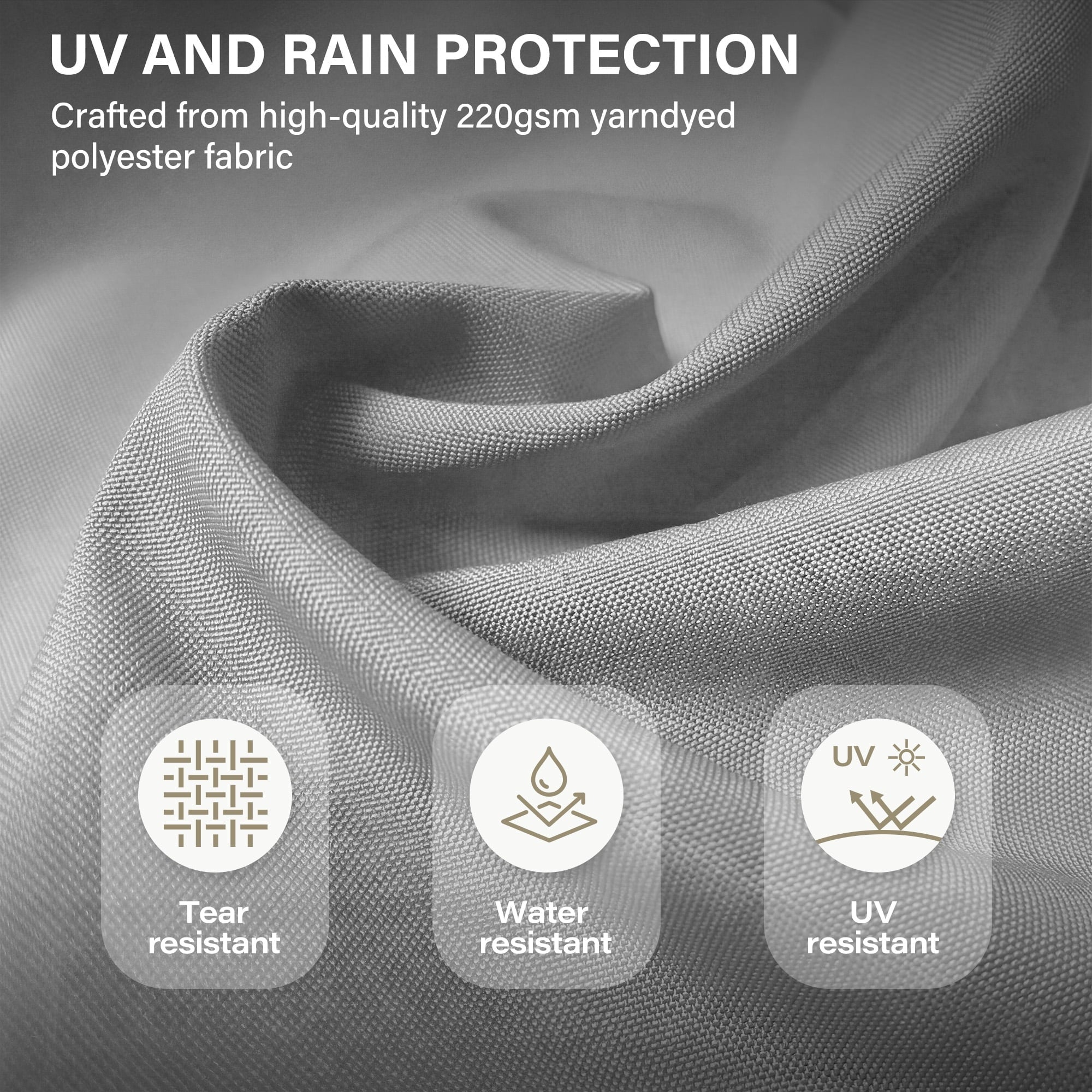 LAUSAINT HOME 10 Feet Patio Umbrella, Outdoor Large Cantilever Round Windproof Patio Offset Umbrella with 360° Rotation for Backyard, Gray