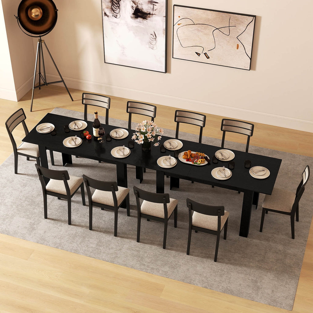 Costway 47”-62” Extendable Dining Table for 4-8 People for Dining Room Home Office Brown