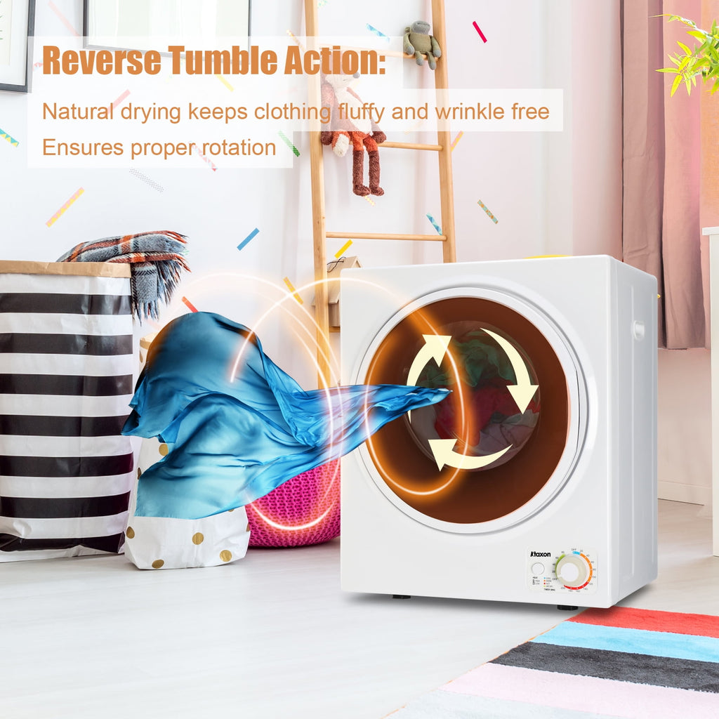 Ktaxon 1.6 cu. ft. Compact Electric Dryer With LCD Touch Panel & Stainless Steel Tub for Home, Apartment, Dorm,White
