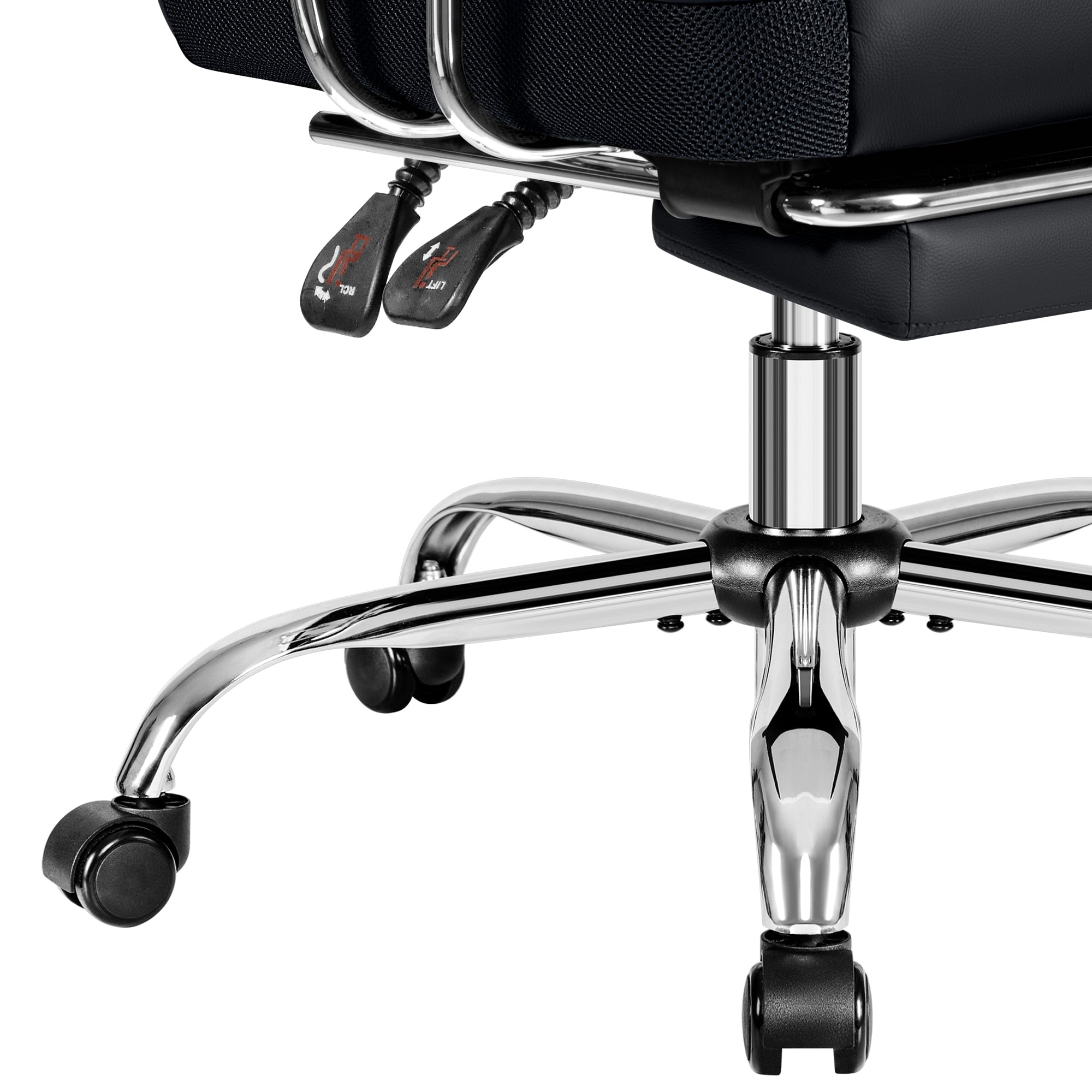 COOLHUT Big and Tall Office Chair 500LBS Wide Seat Ergonomic Computer Desk Chair, PU Leather Executive Office Chair with Footrest, Adjustable Task Chair Lumbar Back Support 8 Hour, Black