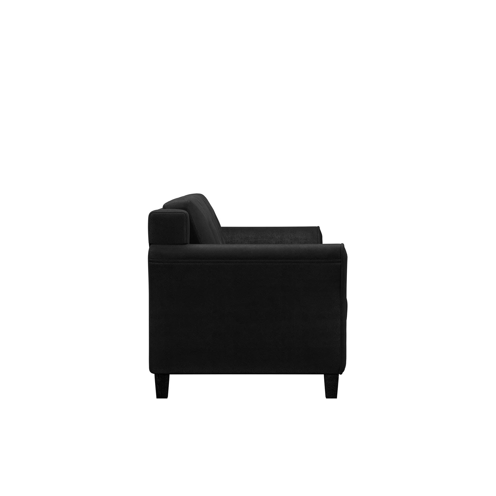 Lifestyle Solutions Taryn Curved Arms Sofa, Black Fabric