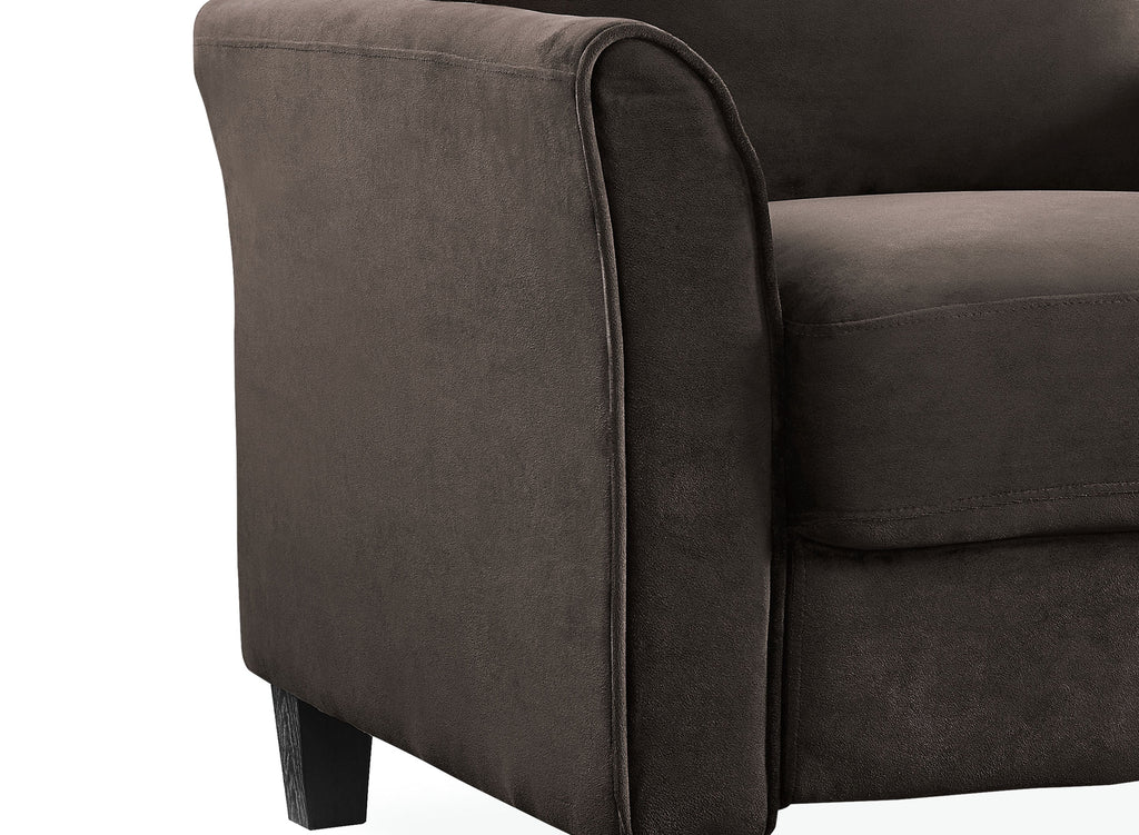 Lifestyle Solutions Alexa Sofa with Rolled Arms, Gray Fabric