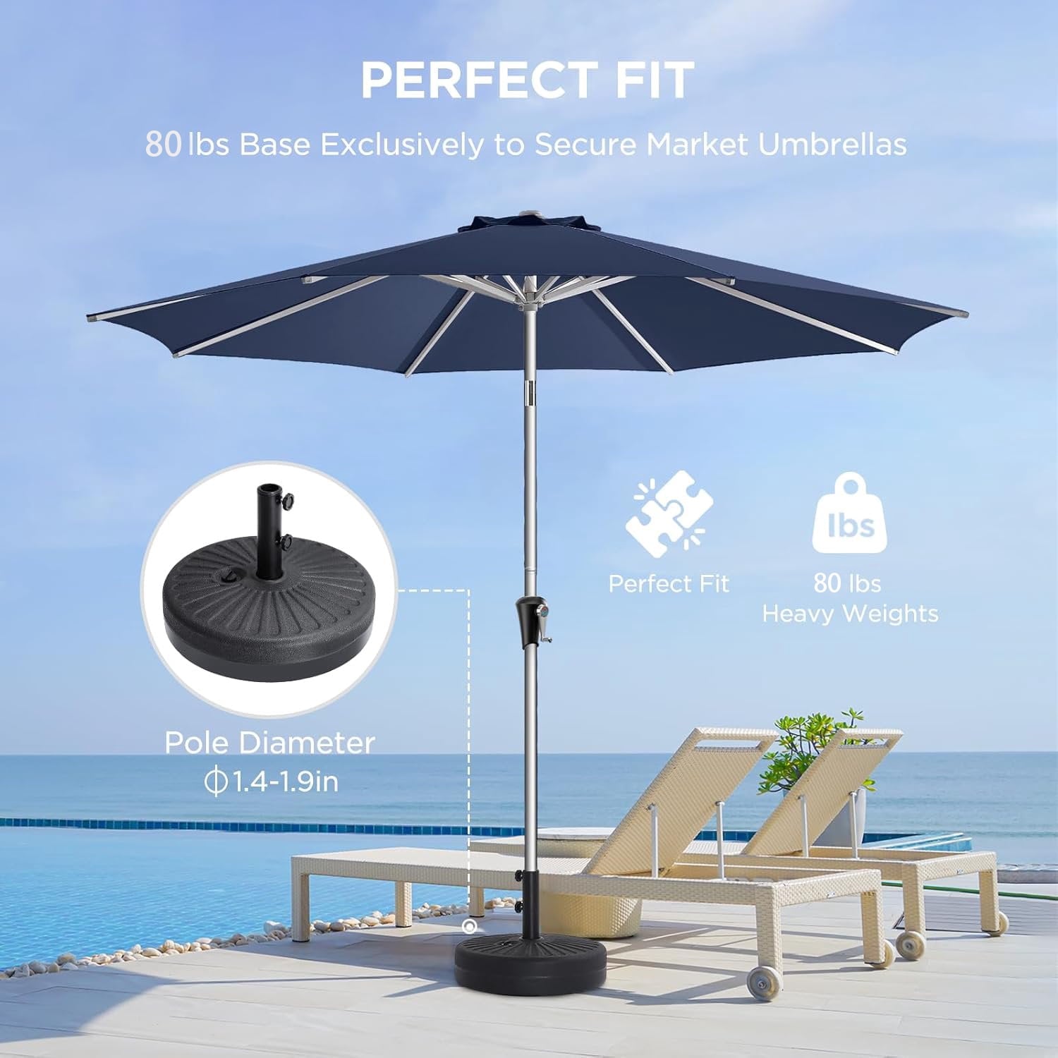 15ft Smart Electric Patio Umbrella, Large Double Sided Rectangular Outdoor Patio Umbrella with Light and Base for Lawn, Garden, Backyard,Beige