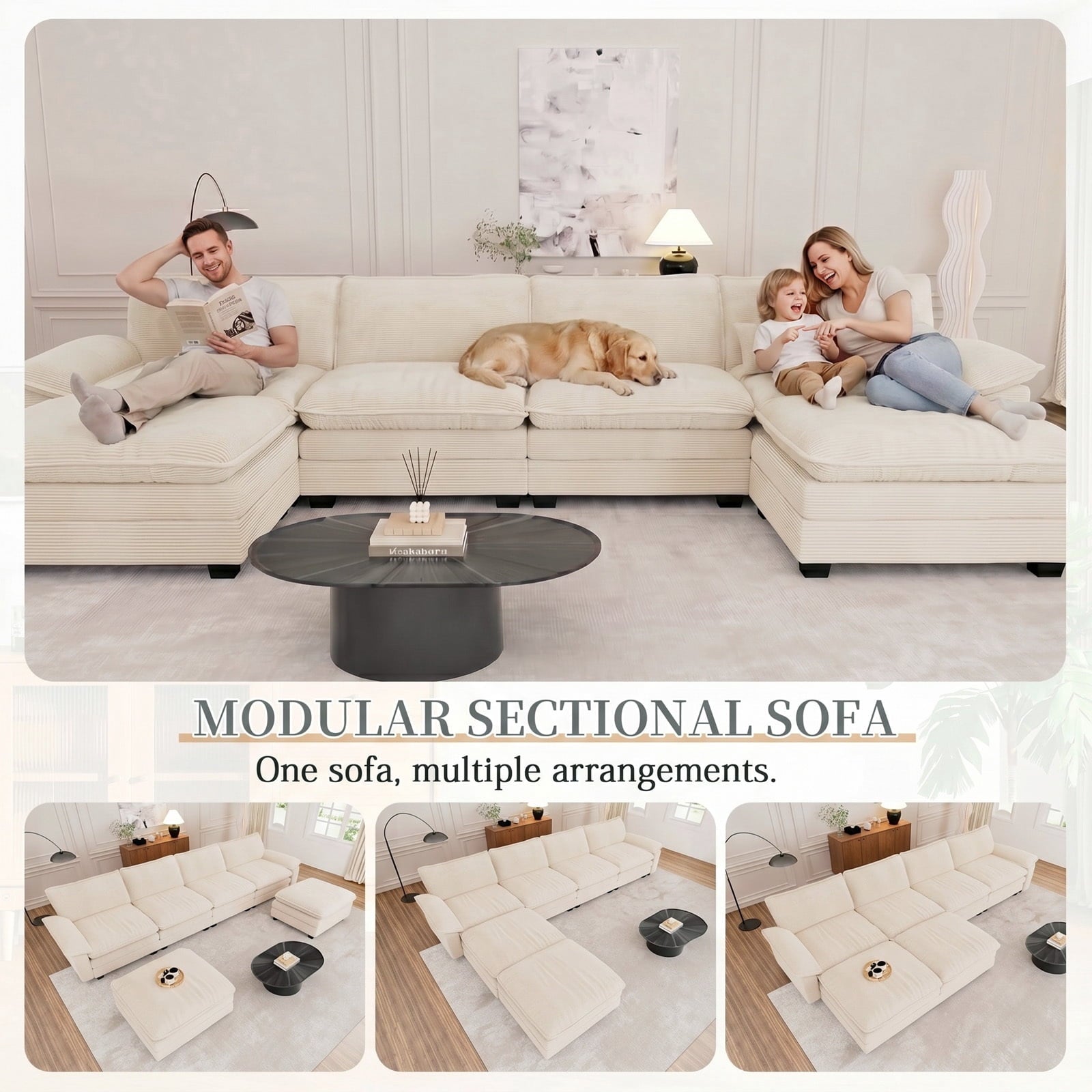 Muumblus 80.5 Corduroy Loveseat Sofa, Oversized Upholstered 2-Seater Fluffy Cloud Sleeper Couch for Living Room/Apt, Pink