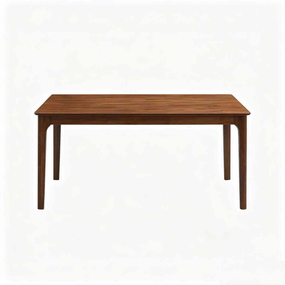 ACTU 57.9 Rectangular Wood Dining Table, Mid-Century Kitchen Table for Dining Room, Walnut