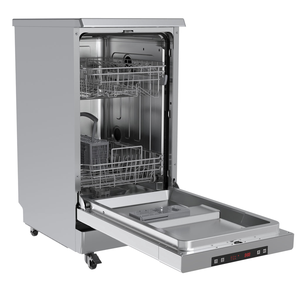 Hamilton Beach 18-Inch Portable Dishwasher with 8 Place Settings and 6 Wash Cycles, Stainless Steel Interior