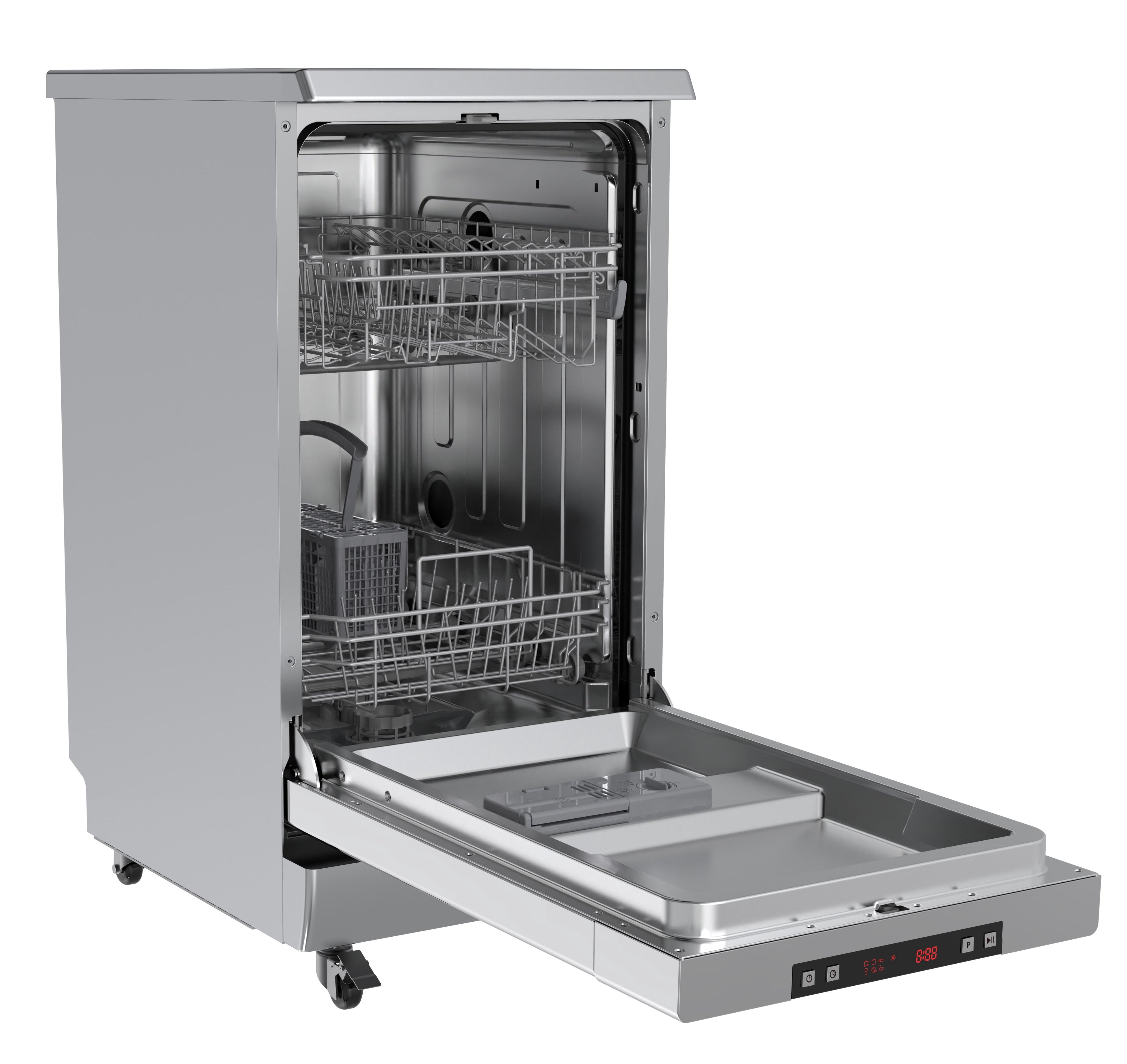 Hamilton Beach 18-Inch Portable Dishwasher with 8 Place Settings and 6 Wash Cycles, Stainless Steel Interior