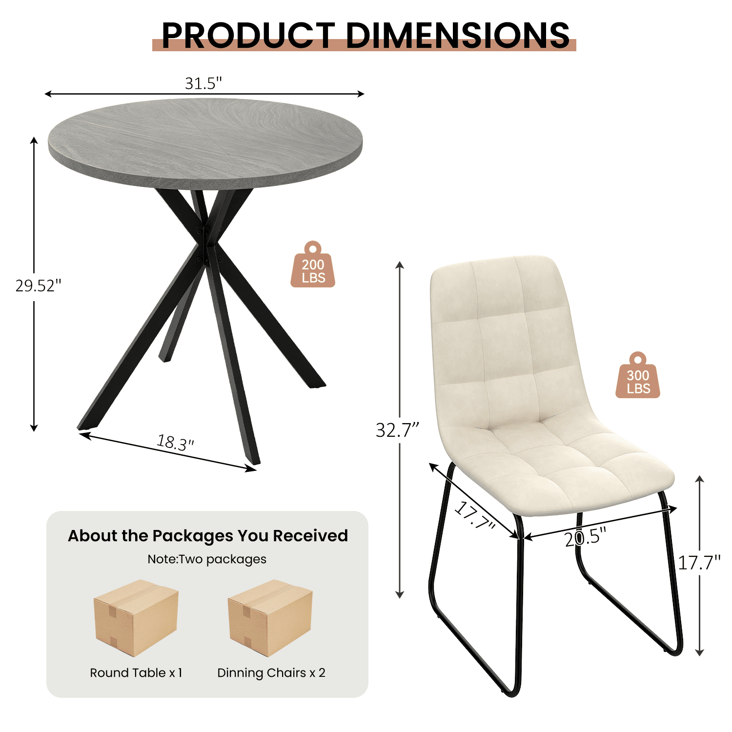 Small Round Dining Table for 2-4 People, 31.7 Modern Round Kitchen Table, Space-Saving Table for Living Dining Room, Coffee ,Apartment