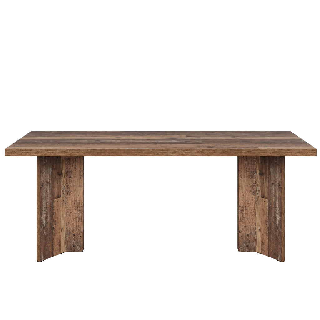 Fnova 63 Rectangular Modern Dining Table, Wooden Modern Kitchen Table for 6 People for Dining Room, Warm Brown (Chairs Not Included)