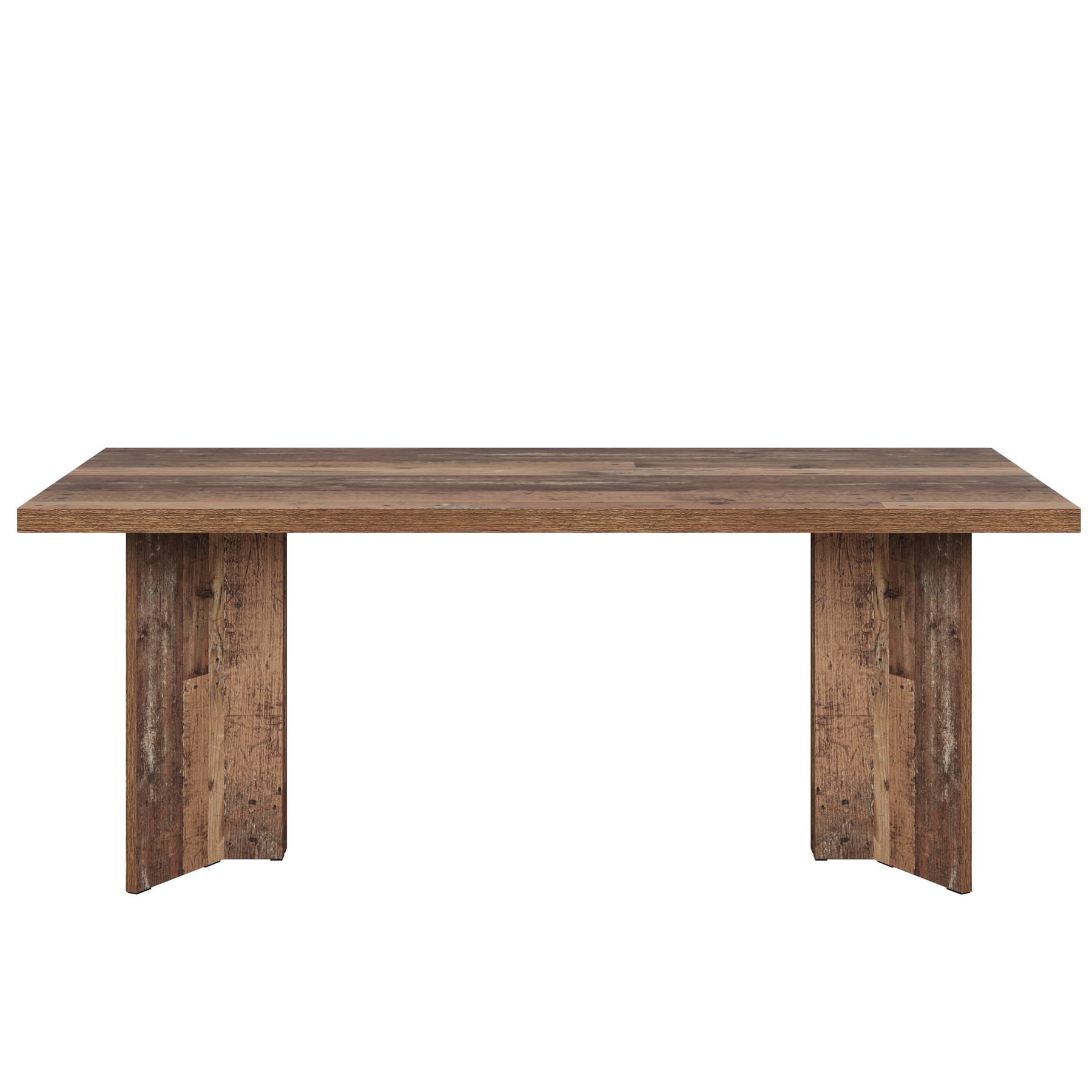 Fnova 63 Rectangular Modern Dining Table, Wooden Modern Kitchen Table for 6 People for Dining Room, Warm Brown (Chairs Not Included)