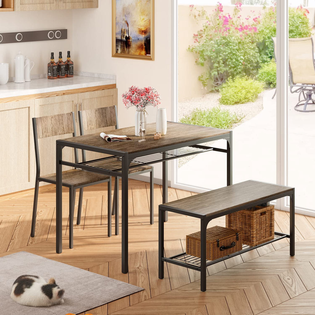 Aiho 7-Piece Dining Table Set for 6, Space-Saving Kitchen Table with Chairs, Compact Dining Furniture for Small Spaces & Apartments, Retro