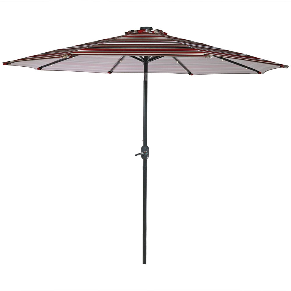Sunnydaze Decor 91 Awning Striped Octagon Market Patio Umbrella, Adjustable Angle