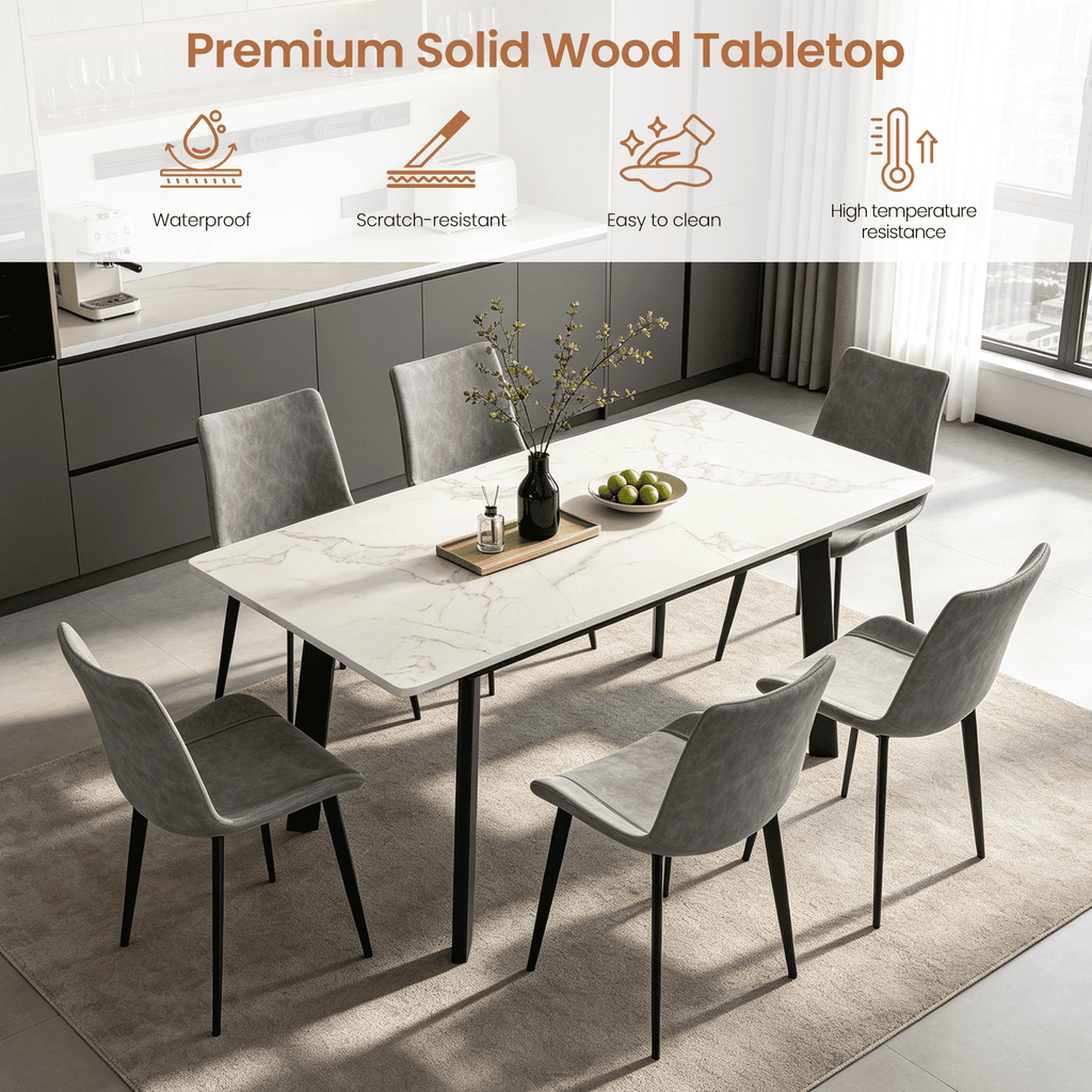 63.2-78.2 Extendable Dining Room Table,Modern MDF Dining Table Set for 4-8,Space Saving Dining Room Table Compact for Living Room, Apartment