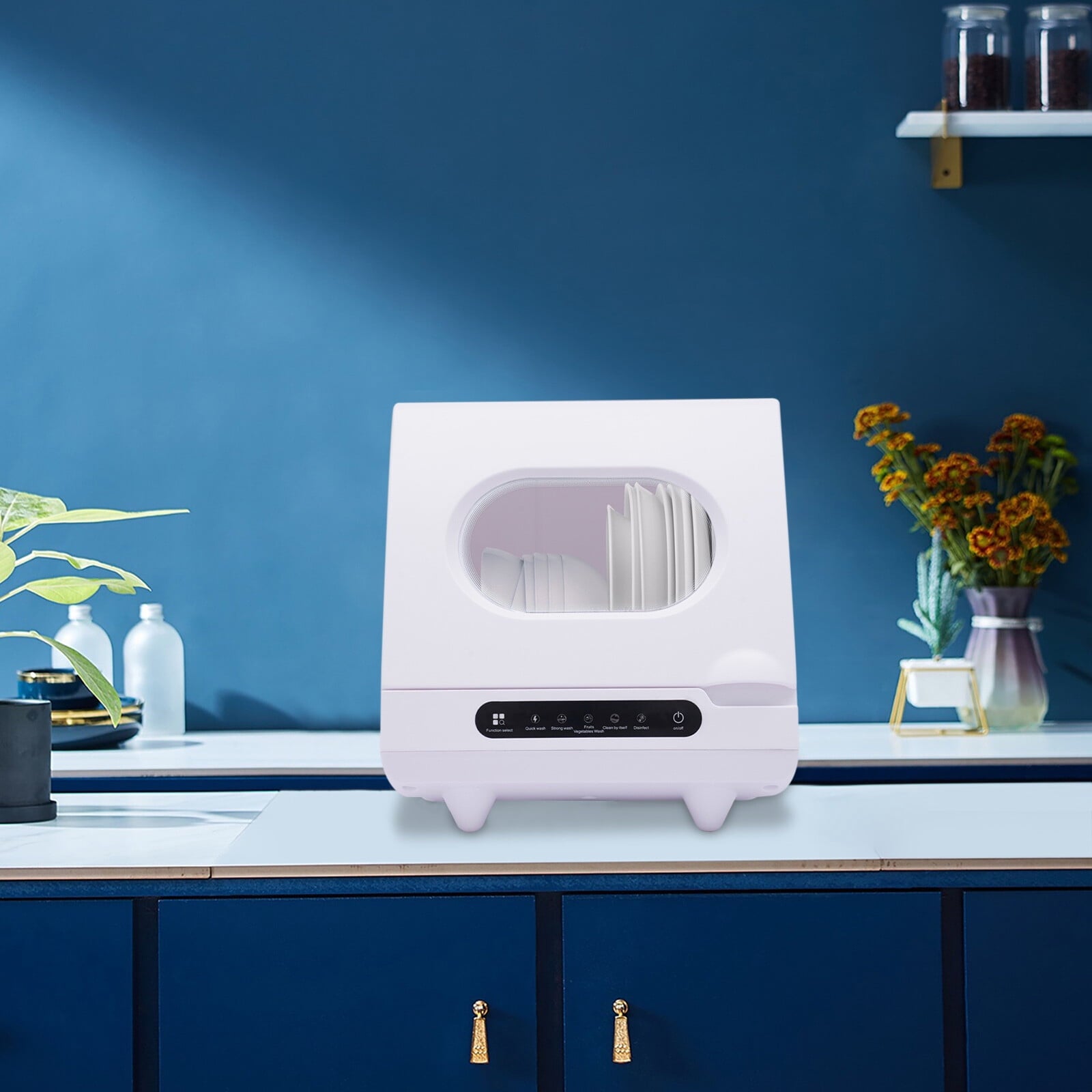 40*40*45cm 1200W Portable White Countertop Dishwasher Mini Countertop Dishwasher Homes Apartments